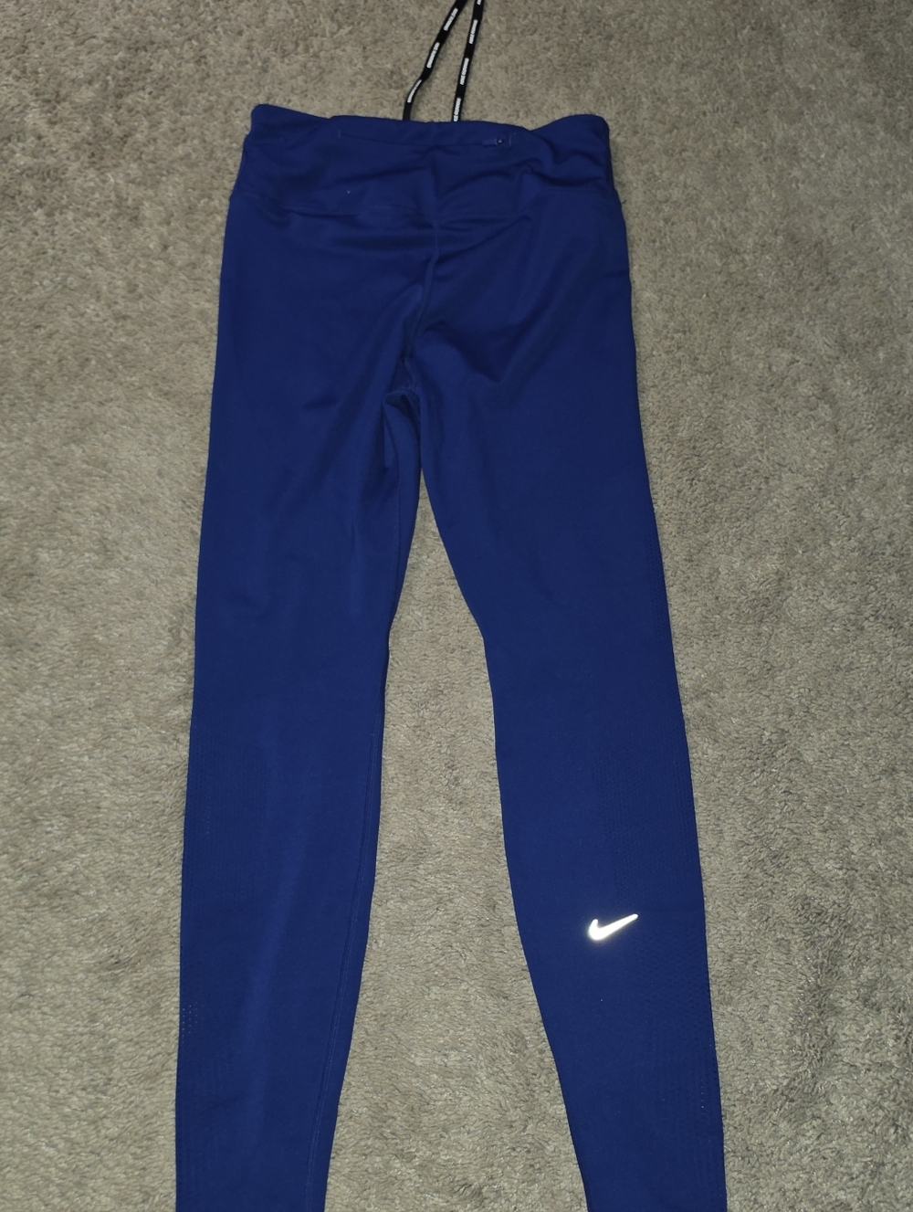 Nike Royal Blue Dri-FIT Running Tights with White Swoosh - Picture 5 of 7